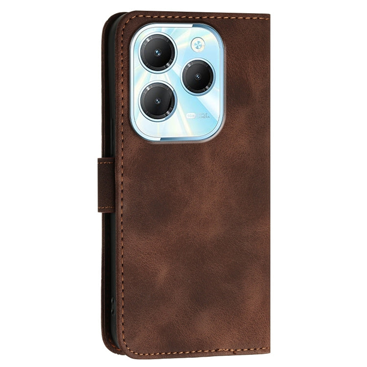 For Infinix Hot 40 Pro 4G Grid Butterfly Embossed Pattern Leather Phone Case with Lanyard