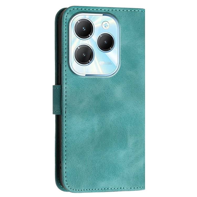 For Infinix Hot 40 Pro 4G Grid Butterfly Embossed Pattern Leather Phone Case with Lanyard