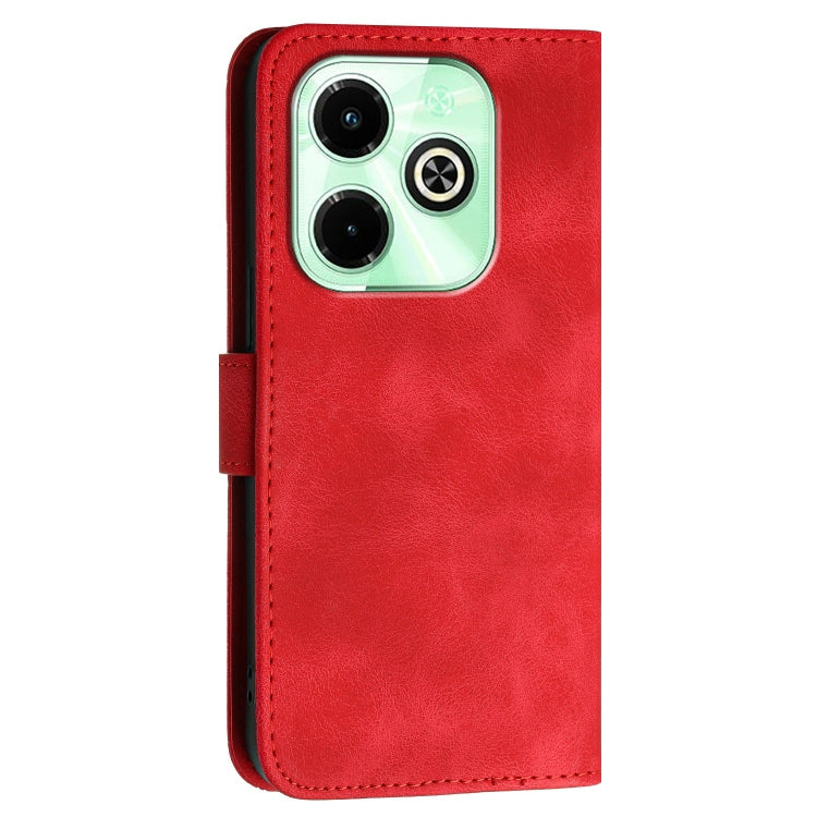 For Infinix Smart 8 Plus 4G Grid Butterfly Embossed Pattern Leather Phone Case with Lanyard