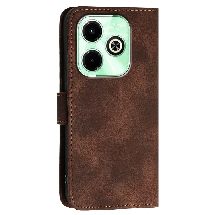 For Infinix Smart 8 Plus 4G Grid Butterfly Embossed Pattern Leather Phone Case with Lanyard