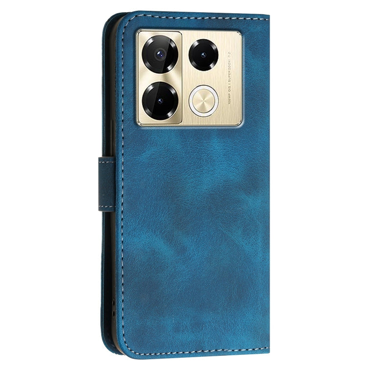 For Infinix Note 40 Pro+ 5G Grid Butterfly Embossed Pattern Leather Phone Case with Lanyard