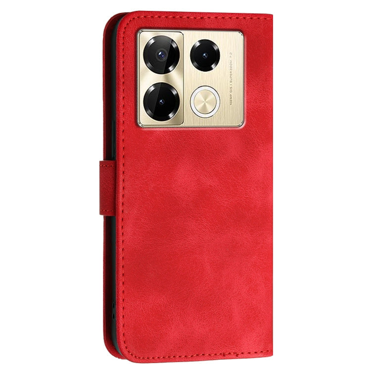 For Infinix Note 40 Pro+ 5G Grid Butterfly Embossed Pattern Leather Phone Case with Lanyard
