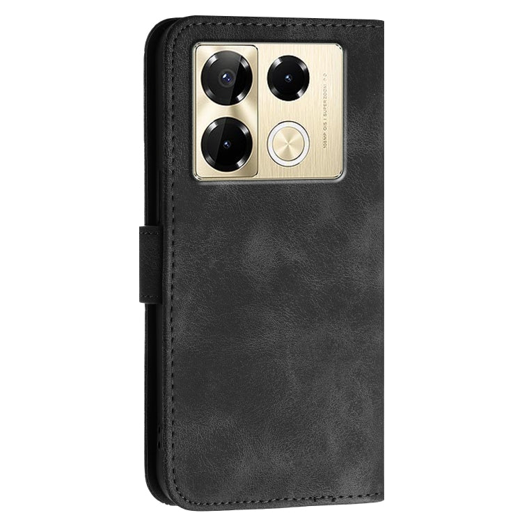 For Infinix Note 40 Pro+ 5G Grid Butterfly Embossed Pattern Leather Phone Case with Lanyard