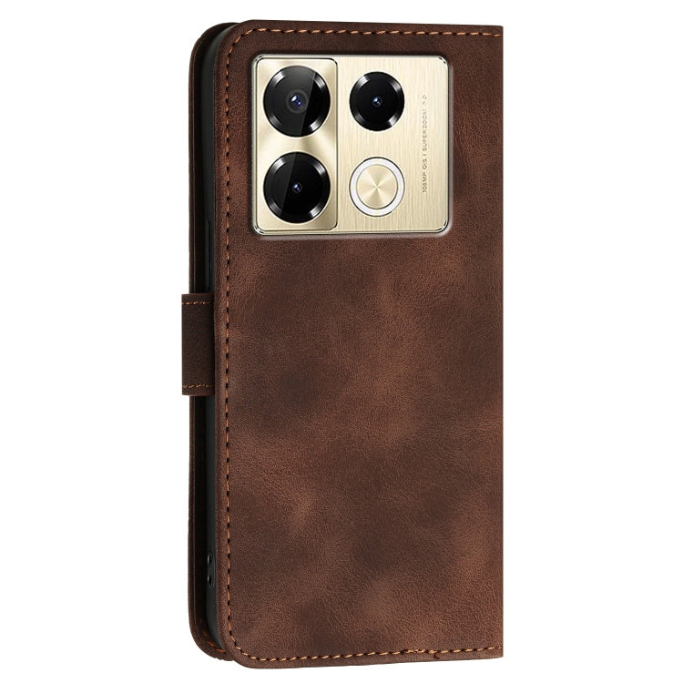 For Infinix Note 40 Pro+ 5G Grid Butterfly Embossed Pattern Leather Phone Case with Lanyard