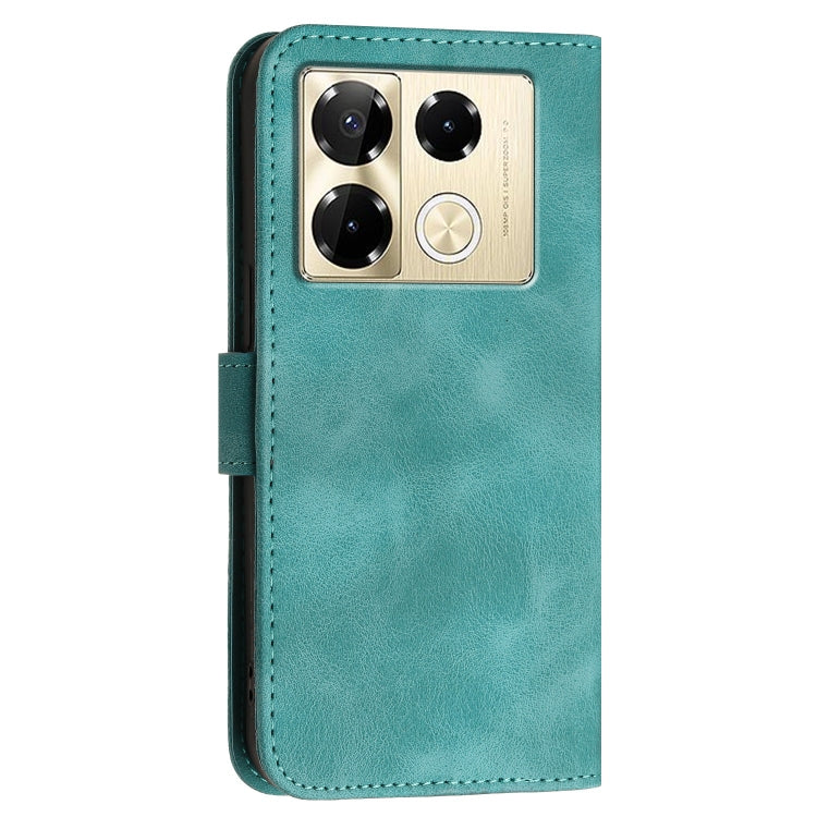 For Infinix Note 40 Pro+ 5G Grid Butterfly Embossed Pattern Leather Phone Case with Lanyard