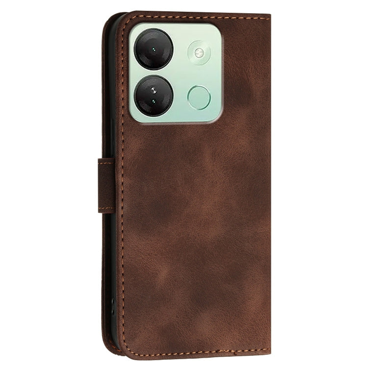 For Infinix Smart 7 HD Grid Butterfly Embossed Pattern Leather Phone Case with Lanyard