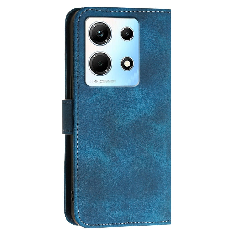 For Infinix Note 30 4G Grid Butterfly Embossed Pattern Leather Phone Case with Lanyard