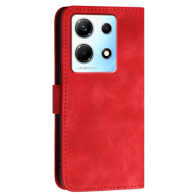 For Infinix Note 30 4G Grid Butterfly Embossed Pattern Leather Phone Case with Lanyard