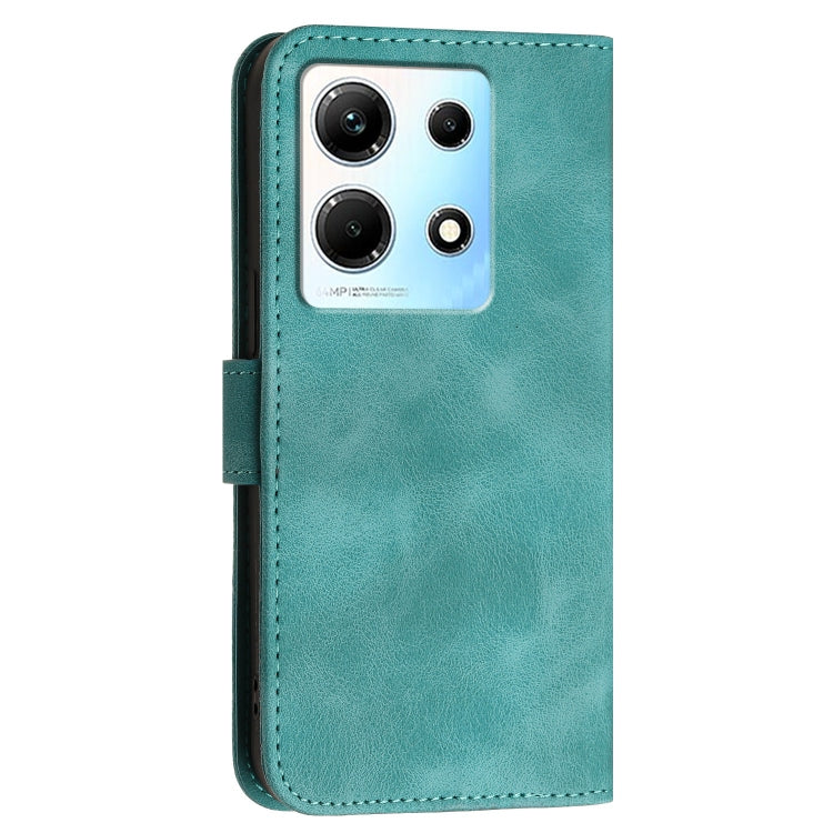 For Infinix Note 30 4G Grid Butterfly Embossed Pattern Leather Phone Case with Lanyard