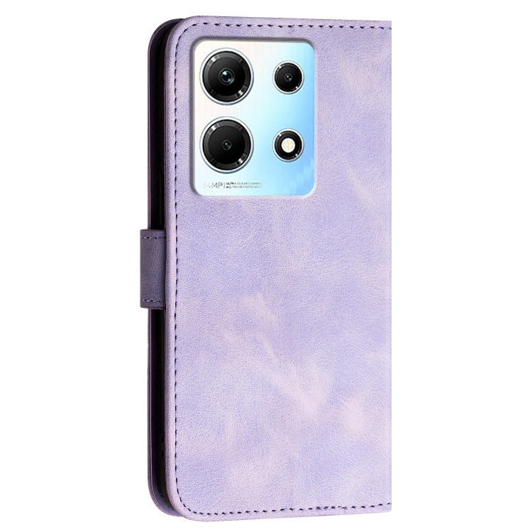 For Infinix Note 30 4G Grid Butterfly Embossed Pattern Leather Phone Case with Lanyard
