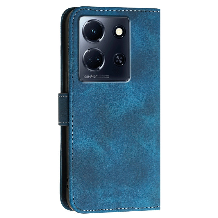 For Infinix Note 30 5G Grid Butterfly Embossed Pattern Leather Phone Case with Lanyard