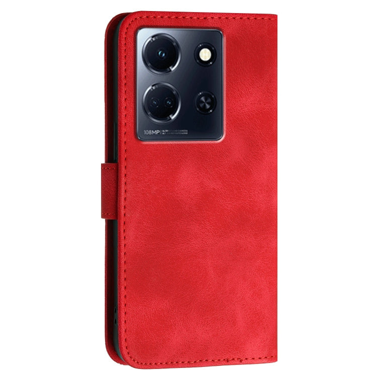 For Infinix Note 30 5G Grid Butterfly Embossed Pattern Leather Phone Case with Lanyard