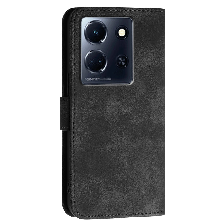 For Infinix Note 30 5G Grid Butterfly Embossed Pattern Leather Phone Case with Lanyard