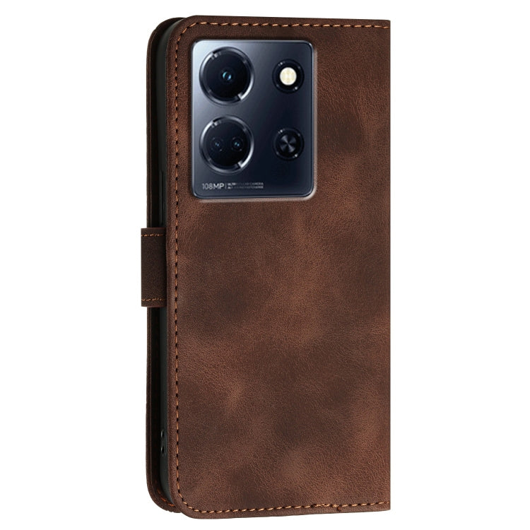 For Infinix Note 30 5G Grid Butterfly Embossed Pattern Leather Phone Case with Lanyard