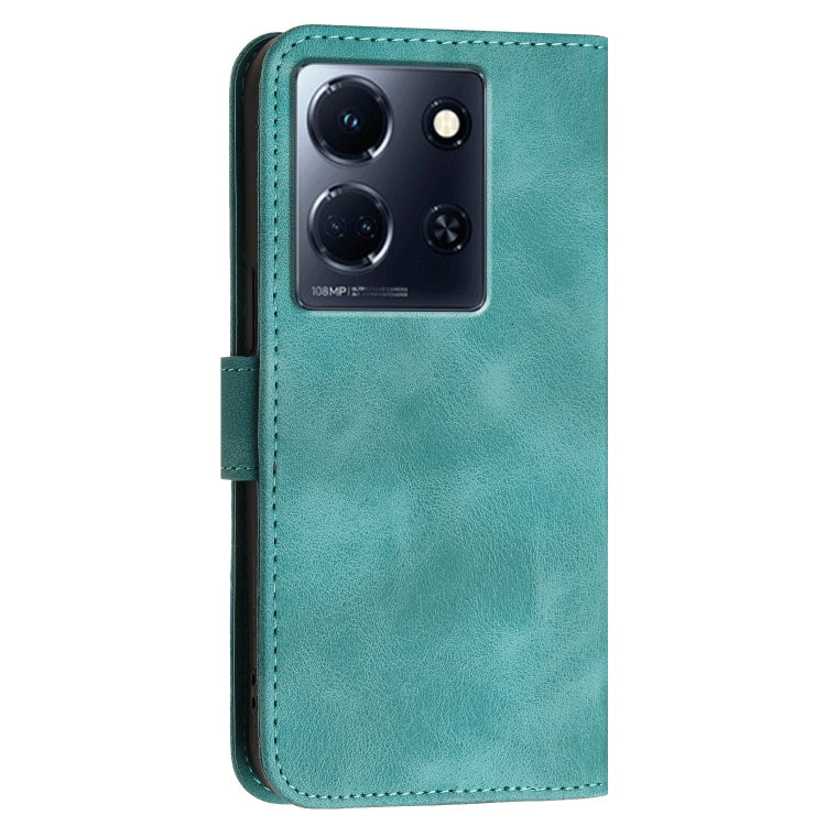 For Infinix Note 30 5G Grid Butterfly Embossed Pattern Leather Phone Case with Lanyard