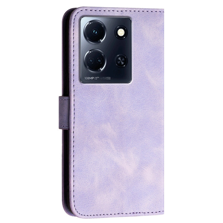 For Infinix Note 30 5G Grid Butterfly Embossed Pattern Leather Phone Case with Lanyard