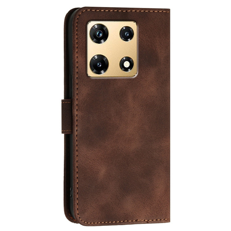 For Infinix Note 30 Pro Grid Butterfly Embossed Pattern Leather Phone Case with Lanyard