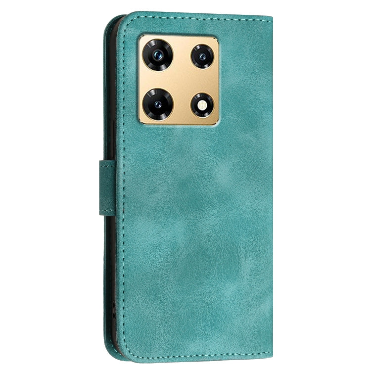 For Infinix Note 30 Pro Grid Butterfly Embossed Pattern Leather Phone Case with Lanyard