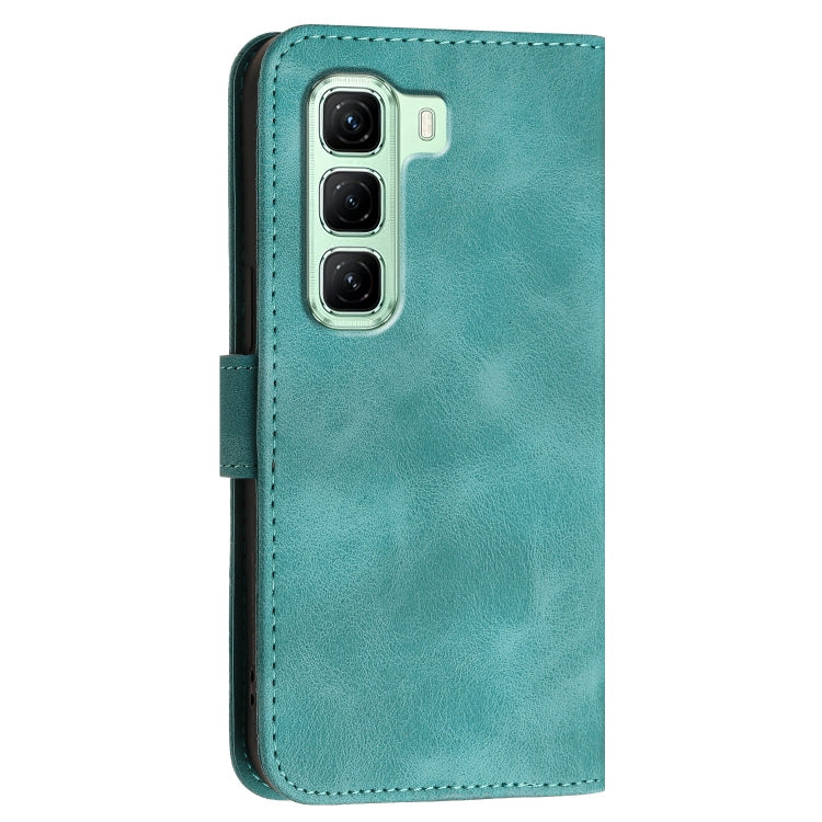 For Infinix Hot 50 4G Grid Butterfly Embossed Pattern Leather Phone Case with Lanyard