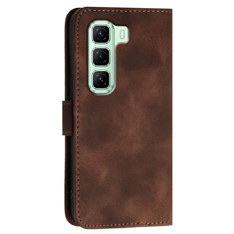 For Infinix Hot 50 5G Grid Butterfly Embossed Pattern Leather Phone Case with Lanyard