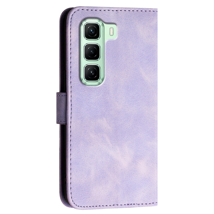 For Infinix Hot 50 5G Grid Butterfly Embossed Pattern Leather Phone Case with Lanyard