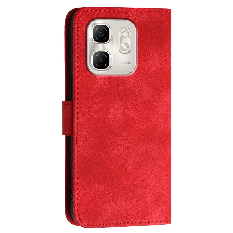 For Infinix Hot 50i / Smart 9 Grid Butterfly Embossed Pattern Leather Phone Case with Lanyard