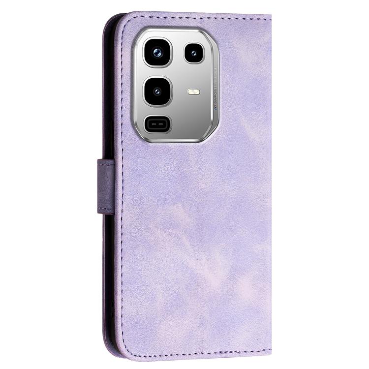 For Infinix Note 50 4G / Note 50 Pro 4G Grid Butterfly Embossed Pattern Leather Phone Case with Lanyard