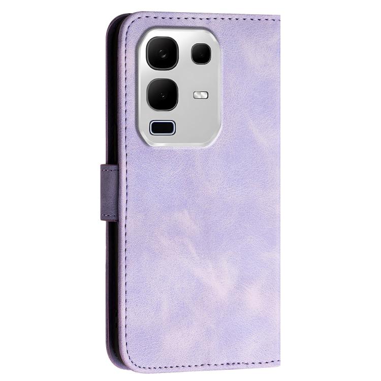 For Infinix Note 50x Grid Butterfly Embossed Pattern Leather Phone Case with Lanyard