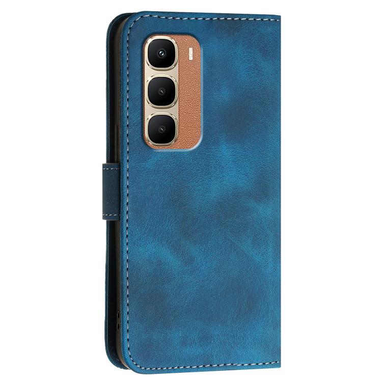For Infinix Hot 70 5G Grid Butterfly Embossed Pattern Leather Phone Case with Lanyard