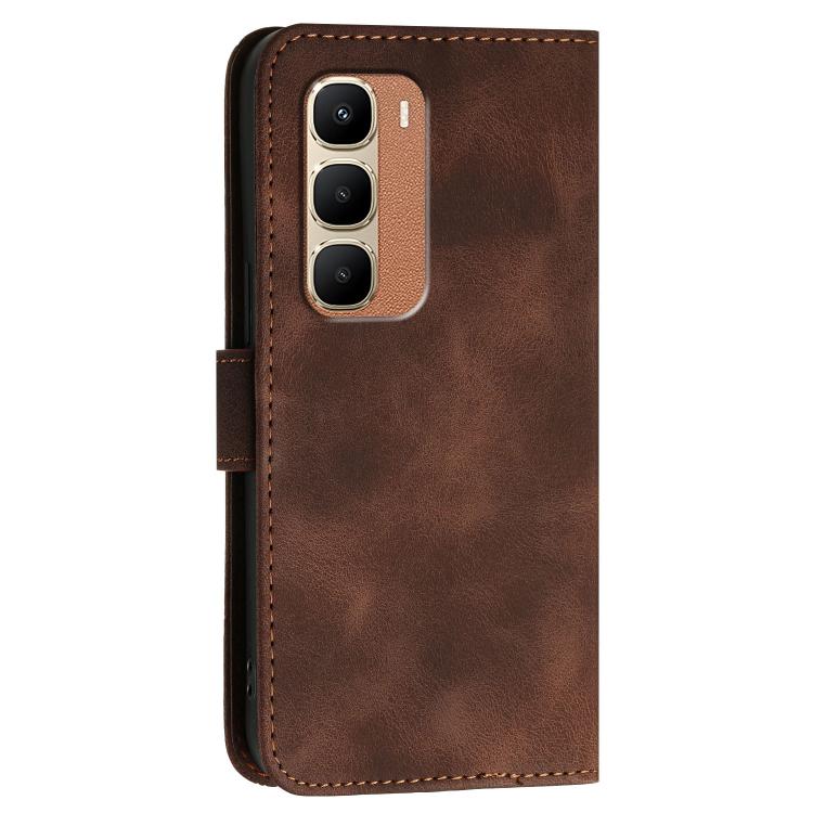 For Infinix Hot 70 5G Grid Butterfly Embossed Pattern Leather Phone Case with Lanyard