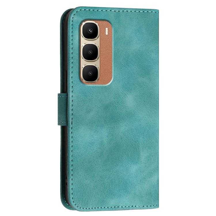 For Infinix Hot 70 5G Grid Butterfly Embossed Pattern Leather Phone Case with Lanyard