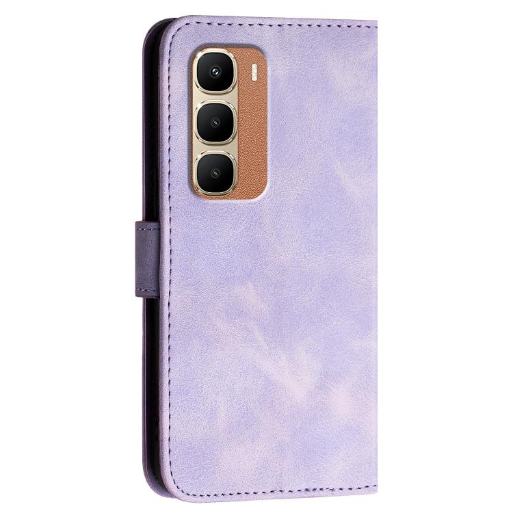 For Infinix Hot 70 5G Grid Butterfly Embossed Pattern Leather Phone Case with Lanyard
