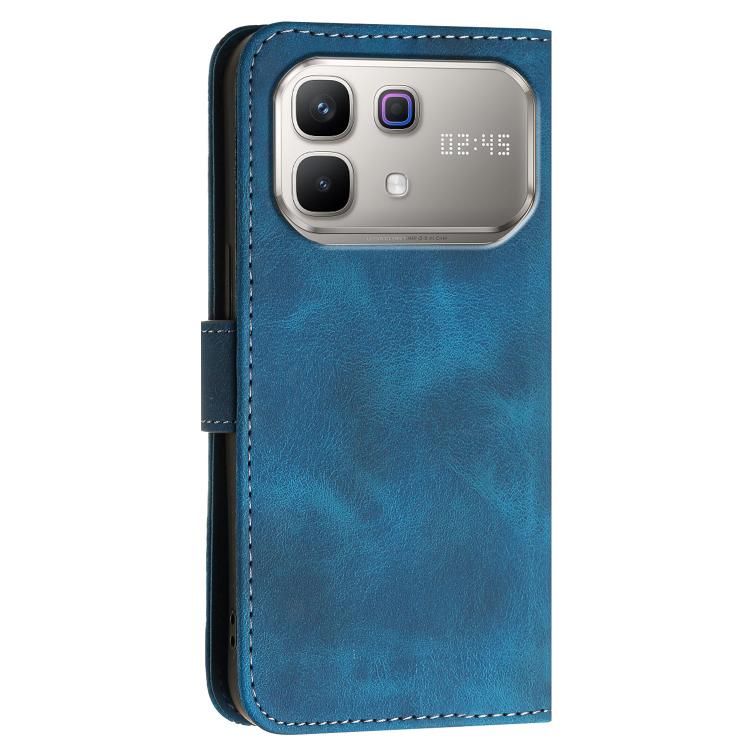 For Infinix Note 60 5G Grid Butterfly Embossed Pattern Leather Phone Case with Lanyard