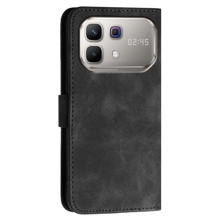 For Infinix Note 60 5G Grid Butterfly Embossed Pattern Leather Phone Case with Lanyard