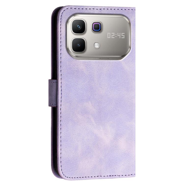 For Infinix Note 60 5G Grid Butterfly Embossed Pattern Leather Phone Case with Lanyard