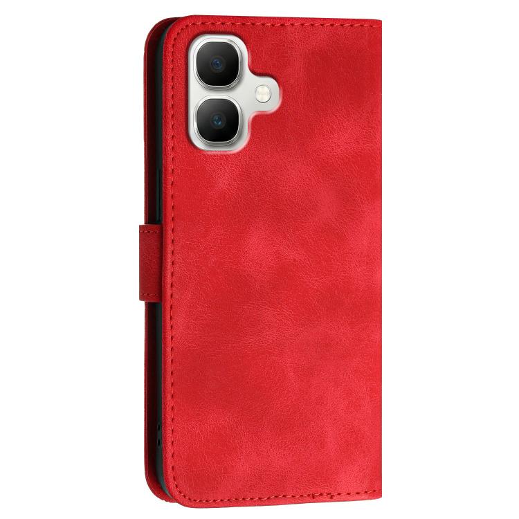 For Infinix Smart 20 4G Grid Butterfly Embossed Pattern Leather Phone Case with Lanyard