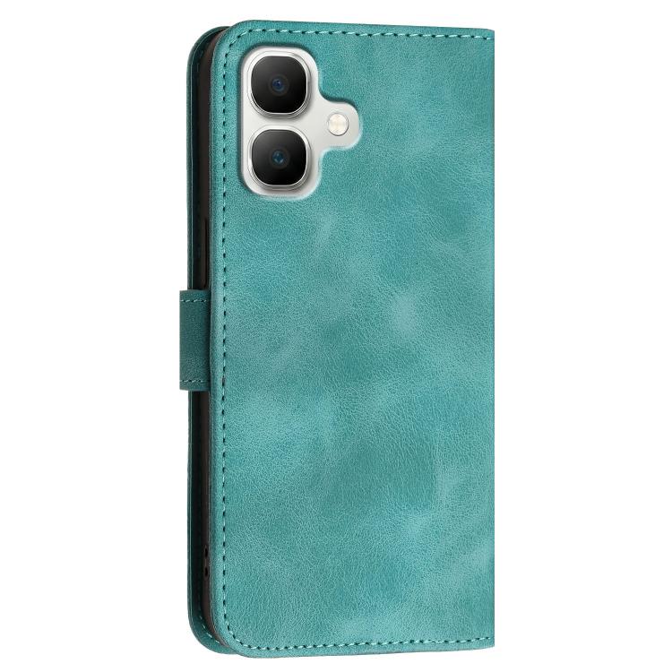For Infinix Smart 20 4G Grid Butterfly Embossed Pattern Leather Phone Case with Lanyard