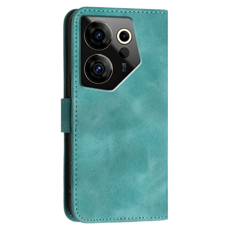For Tecno Camon 20 Premier 5G Grid Butterfly Embossed Pattern Leather Phone Case with Lanyard