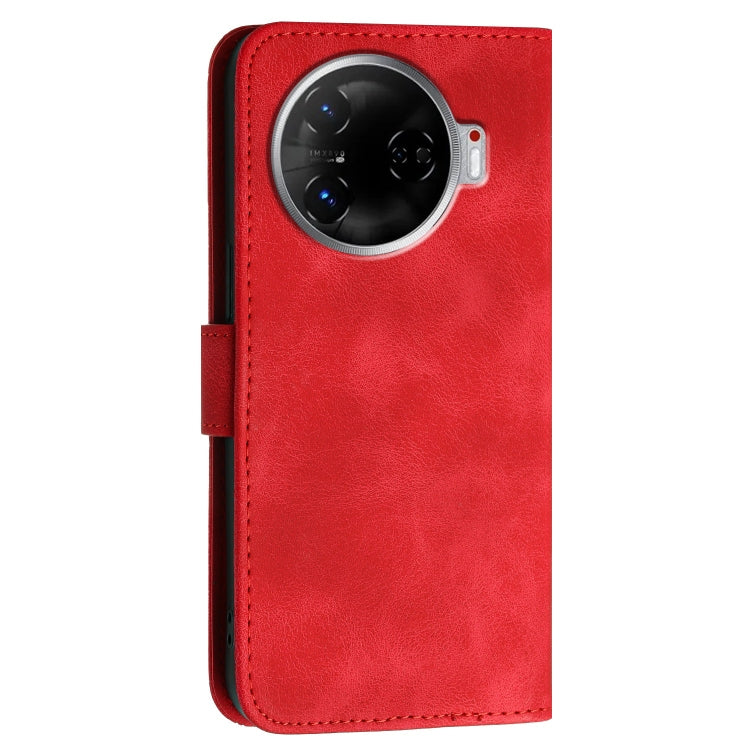 For Tecno Camon 30 Pro 5G Grid Butterfly Embossed Pattern Leather Phone Case with Lanyard