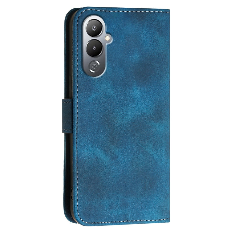 For Tecno Pova 4 Grid Butterfly Embossed Pattern Leather Phone Case with Lanyard