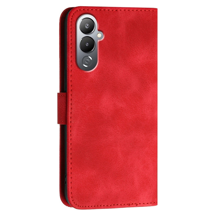 For Tecno Pova 4 Grid Butterfly Embossed Pattern Leather Phone Case with Lanyard