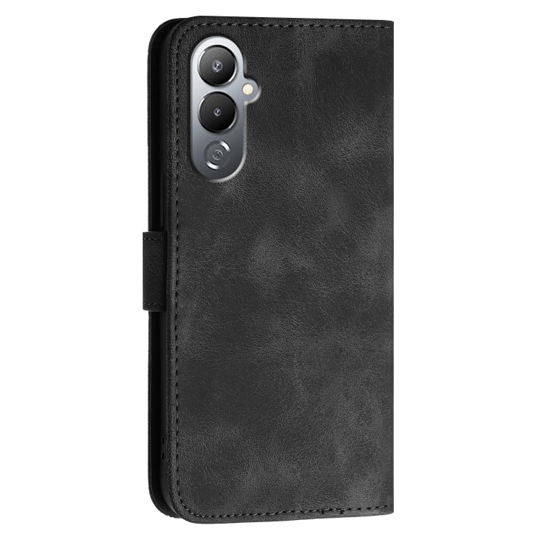 For Tecno Pova 4 Grid Butterfly Embossed Pattern Leather Phone Case with Lanyard