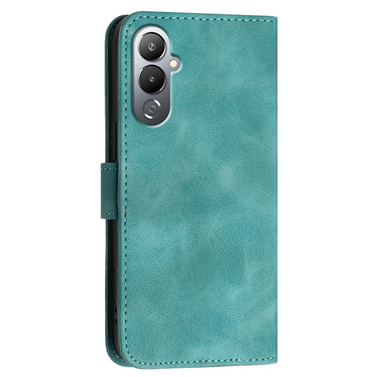 For Tecno Pova 4 Grid Butterfly Embossed Pattern Leather Phone Case with Lanyard
