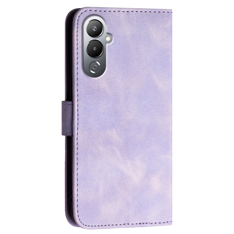 For Tecno Pova 4 Grid Butterfly Embossed Pattern Leather Phone Case with Lanyard