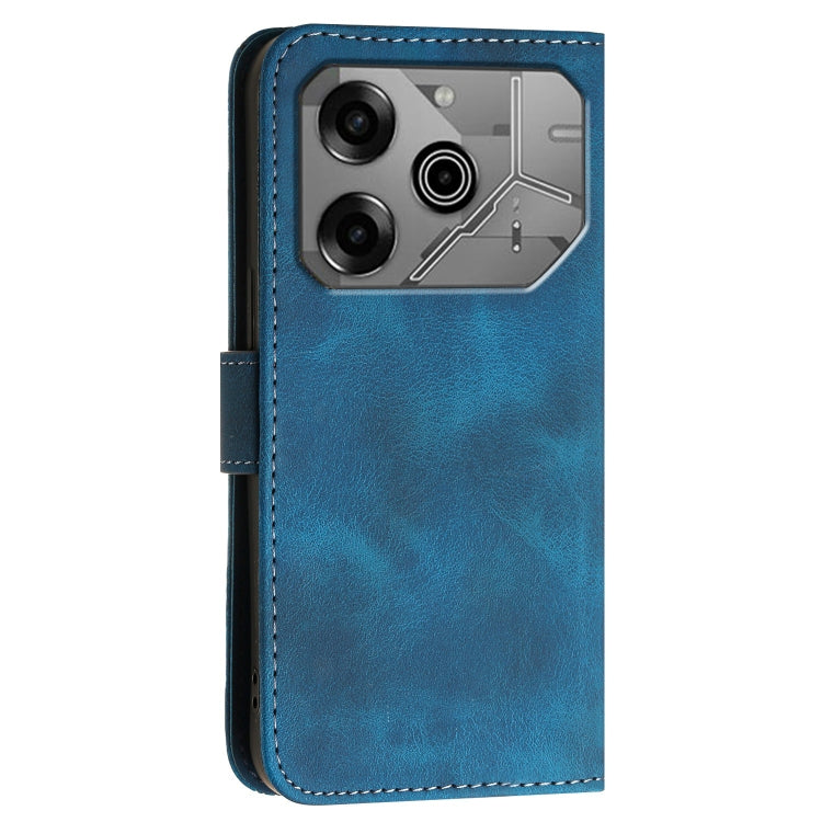 For Tecno Pova 6 5G / 6 Pro 5G Grid Butterfly Embossed Pattern Leather Phone Case with Lanyard