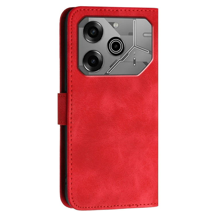 For Tecno Pova 6 5G / 6 Pro 5G Grid Butterfly Embossed Pattern Leather Phone Case with Lanyard