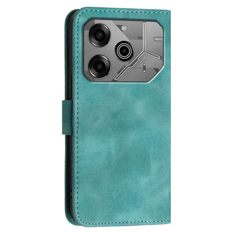 For Tecno Pova 6 5G / 6 Pro 5G Grid Butterfly Embossed Pattern Leather Phone Case with Lanyard