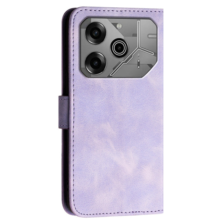 For Tecno Pova 6 5G / 6 Pro 5G Grid Butterfly Embossed Pattern Leather Phone Case with Lanyard