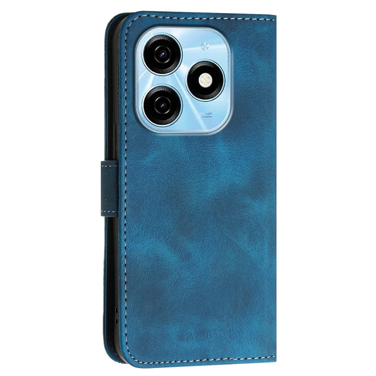 For Tecno Spark 20 4G / 20C 4G Grid Butterfly Embossed Pattern Leather Phone Case with Lanyard
