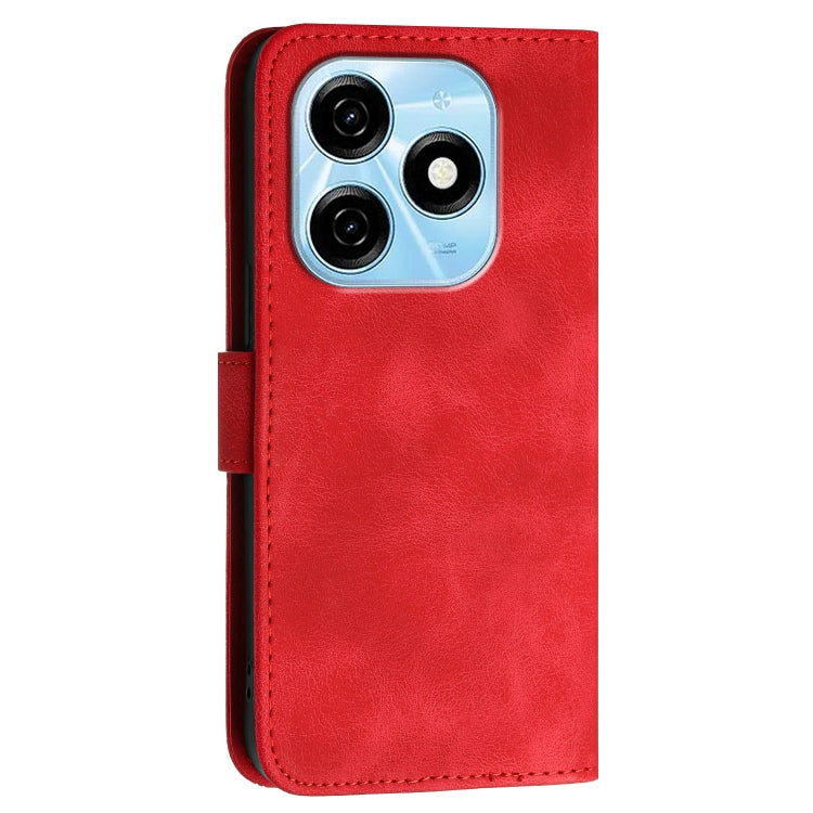 For Tecno Spark 20 4G / 20C 4G Grid Butterfly Embossed Pattern Leather Phone Case with Lanyard